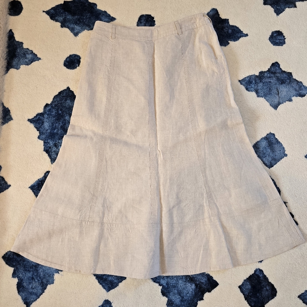 Vintage Liz Claibourne petite skirt 100% cotton/ Linen mix, sz 2